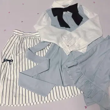 Amavel 아마벨 긴팔 셋업 탁한 스카이블루 셋업