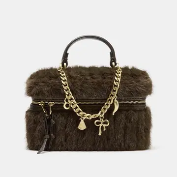 인기 완판템 zara 인조 모피 핸드백