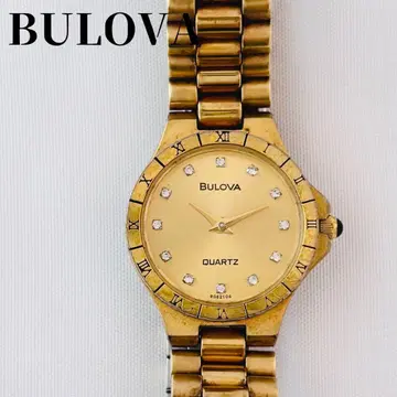 작동 BULOVA 골드 손목시계 크리스탈 여성용 빈티지 배터리 새상품