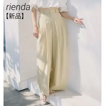 [택 포함 새상품] rienda 리엔다 포켓 디자인 턱 와이드 팬츠 S