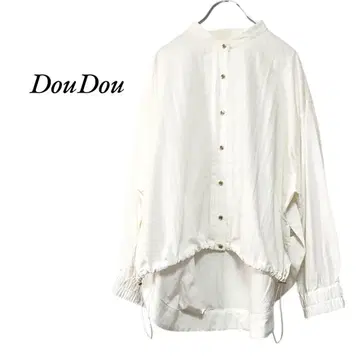 DouDou 스핀들 롱 슬리브 셔츠 화이트 DouDou
