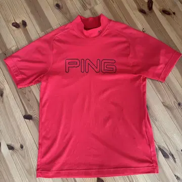 PING 빨간색 모크넥 셔츠 M 사이즈