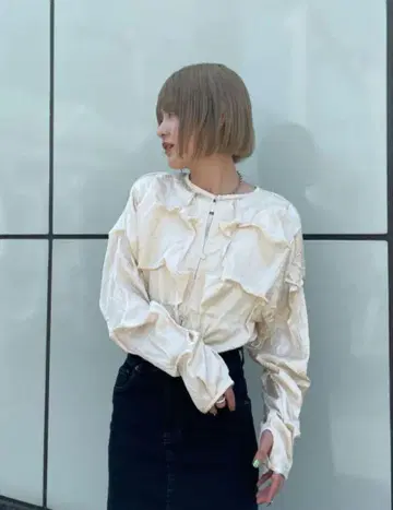 led.tokyo 새틴 셔츠 가디건