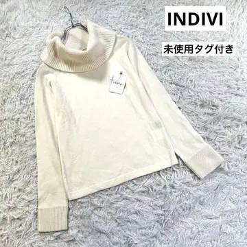 택 포함 새상품 INDIVI 이탈리아제 울 터틀넥 니트 스웨터 38