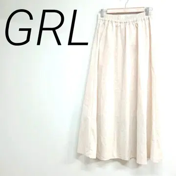 GRL 크림색 플레어 스커트 허리밴딩 M 안감 캐주얼 경량