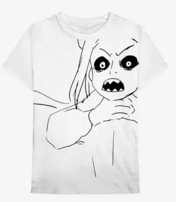 빌리 아일리시 x 무라카미 다카시 콜라보 굿즈 반팔 티셔츠 화이트