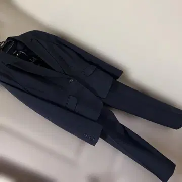 네이비 스트라이프 비즈니스 정장 상하의 세트