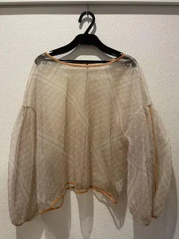 시스루 벌룬 슬리브 블라우스 size F