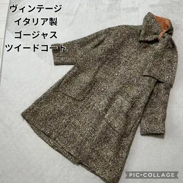 e'crudivise 이탈리아제 빈티지 트위드 코트 레어템