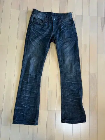 MIDAS 블랙 플레어 데님 팬츠