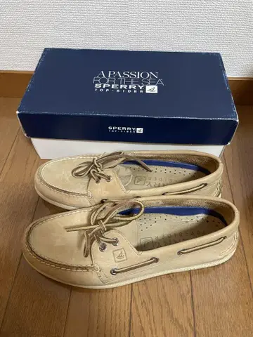 Sperry Top-Sider 베이지 데크 슈즈 올 가죽