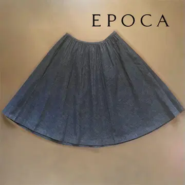EPOCA 에포카 데님 플레어 스커트 무릎 기장 40
