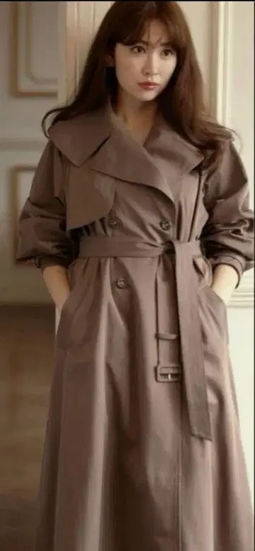 Herlipto Grace Long Trench Coat 브라운