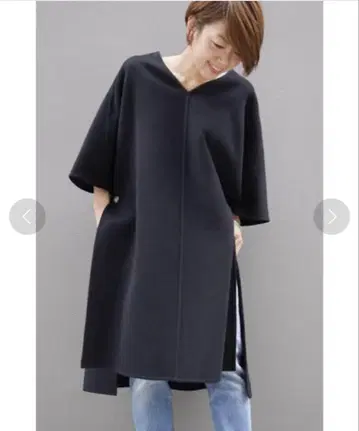 매디슨 블루 카프탄 판초 블랙