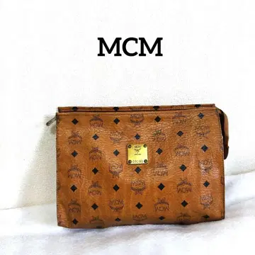 MCM 비세토스 패턴 가죽 골드 금장 장식 클러치백 세컨드 백