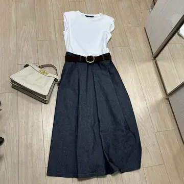 ZARA 데님 플레어 스커트 새상품 9호