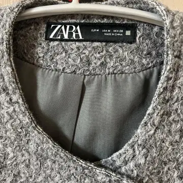 ZARA 베스트 그레이 노카라 자켓 M