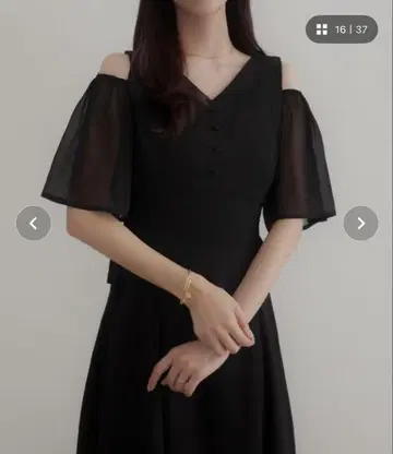 2wayV넥 시어 코르셋 원피스 블랙 CENEA
