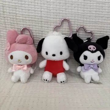 포차코 마이멜로디 쿠로미 봉제 인형 키링 하트 카라비너 포함