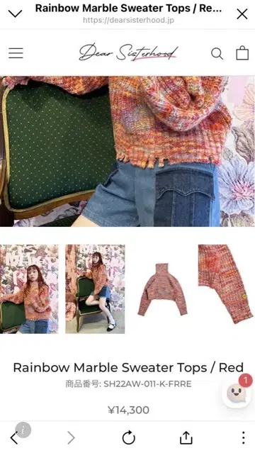 dearsisterhood 프린지 숏 니트 하이넥 빨간색