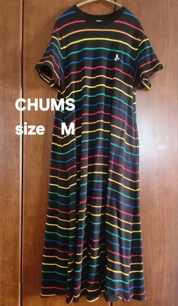 CHUMS 스트라이프 반팔 원피스 M 사이즈