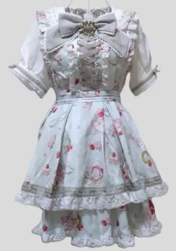 LIZ LISA Salon de Fraise 패턴 셋업 민트 그린