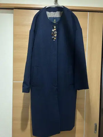 RIVET & SURGE 네이비 롱 코트