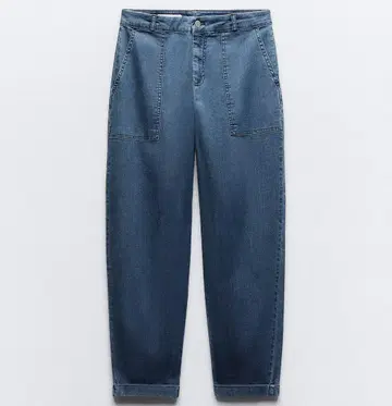 ZARA 데님 팬츠 EU 36 라이트 블루