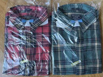 Abercrombie & Fitch 체크 무늬 셔츠 2장 세트