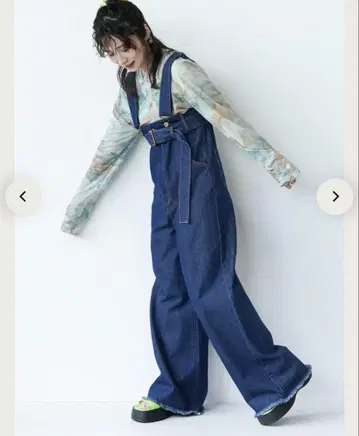 새상품 시엘 에어 데님 오버롤 Navy M
