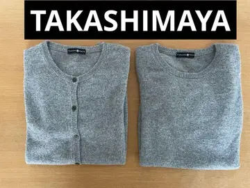 타카시마야 오리지널 캐시미어 스웨터 캐시미어 가디건 앙상블 2장 세트