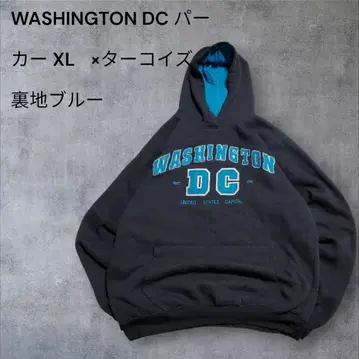 WASHINGTON DC 후드티 XL 블랙 x 터콰이즈