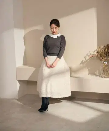 푸들 서큘러 스커트 lieulien 아이보리