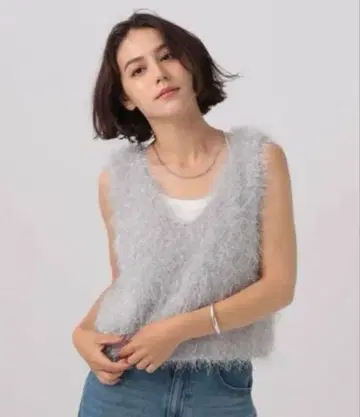 [ BAYFLOW 베이플로우 ] 숏 라메 퍼 베스트