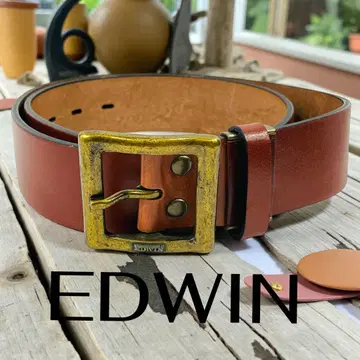 EDWIN 브라운 가죽 벨트