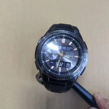 CASIO 전파 솔라 손목시계 블랙