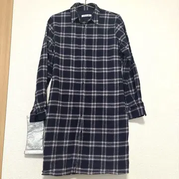 LACOSTE 체크 무늬 셔츠 원피스 38