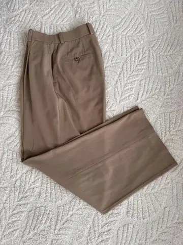 턱 와이드 팬츠 M 베이지