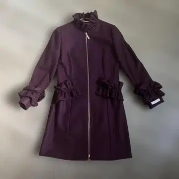 TED BAKER 프릴 달린 퍼플 코트 사이즈 1