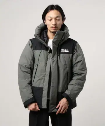 FIRST DOWN 후드 부착 다운 자켓 그레이/블랙
