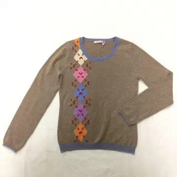 furamu clip 캐시미어 100% 아가일 무늬 니트 38