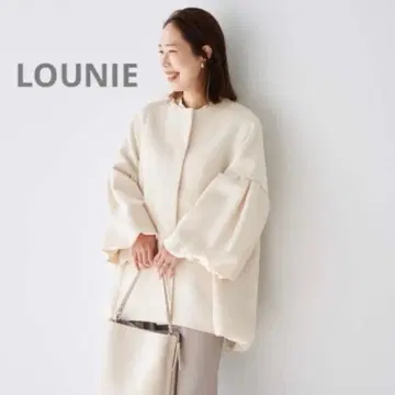 [ 컨디션 최상 ] LOUNIE 자카드 벌룬 아우터 루니 아이보리