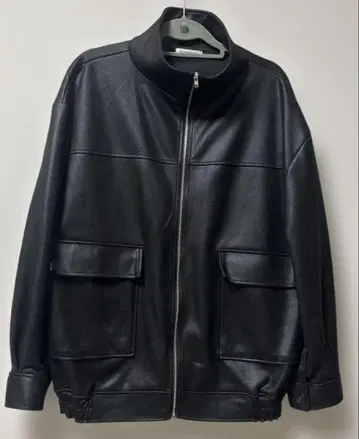 페이크 가죽 자켓 블랙