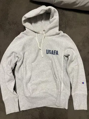 Champion 리버스 위브 후드티 USAFA 그레이 S