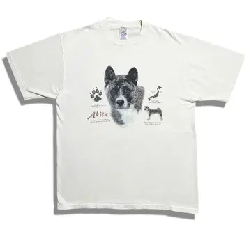 90s 아키타견 애니멀 vintage T-shirt