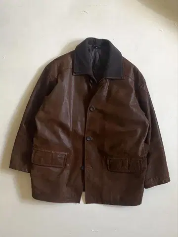 90s- German layered leather jacket