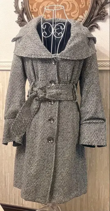 수입 헤링본 그레이 코트