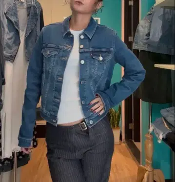 Levi's 데님 자켓 스트레치