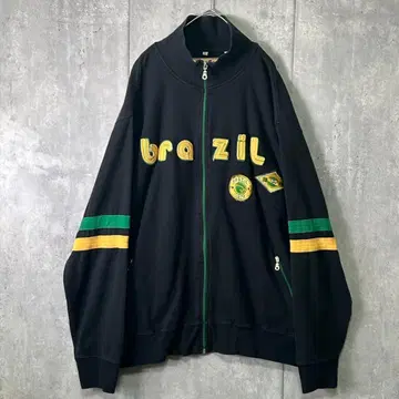 BRAZIL 맨투맨 트랙 자켓 자수 패치 브라질 XL 블랙