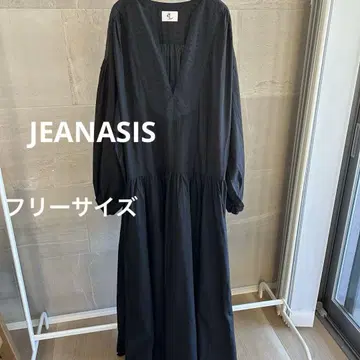 지나시스 V넥 롱 셔츠 원피스 블랙 자수 프리 사이즈 대